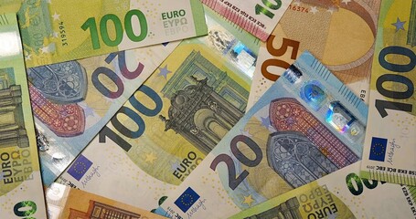 Visual Diagram Emphasizing Range Of Security Measures On Euro Banknotes In All Denominations