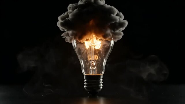 Exploding Light Bulb Slow Motion Sequence Shot Photography Idea Creativity Innovation Destruction Smoke Particles Sparks Idea Concepts Still Life Photography