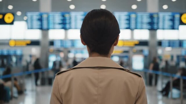 Airport departure scene traveler waiting generative ai impact busy terminal environment perspective on future travel