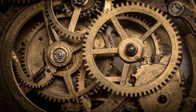 Intricate Clockwork Gears - A Study in Precision and Engineering.