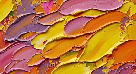 Abstract Palette Knife Painting with Vibrant Colors and Textured Surface.