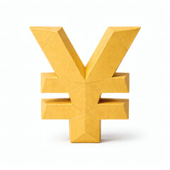 Obraz premium Japanese Yen Symbol: a meticulously crafted paper origami symbol stands as a minimalist representation of wealth, investment and trade.