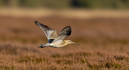Upland Sandpiper in Flight - A Moment of Wild Beauty.