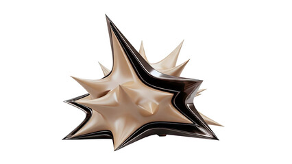 Abstract Spiky Sculpture with Metallic and Matte Surfaces