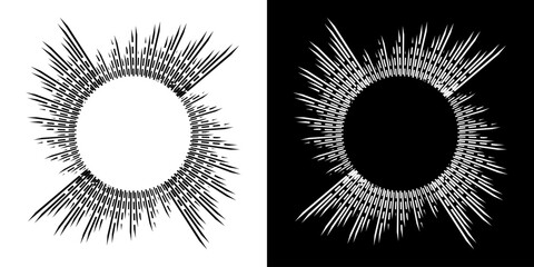	
Dynamic abstract spiral sound wave rhythm lines. Circular spiral sound wave rhythm of lines. Circular futuristic abstract lines, black and white background.