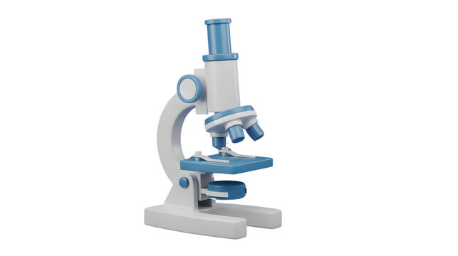 3D microscope icon symbolizing science education, laboratory research, and scientific study