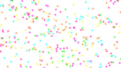 Vibrant Confetti Scattering Across White Background Texture