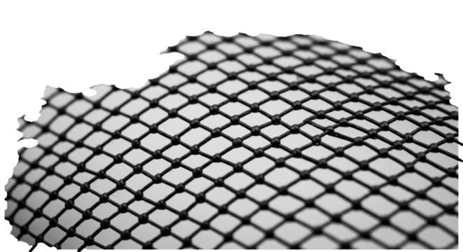 Extreme macro of a black nylon mesh net with a square grid pattern on a transparent background. Concept of material texture and geometry - Powered by Adobe