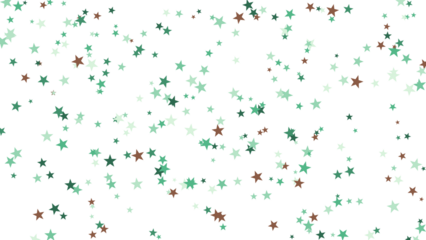 Festive Starry Sky Background with Green and Brown Stars
