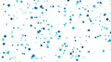 Blue Star Confetti on White Background Festive Design