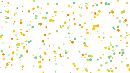 Colorful Hexagons and Circles Abstract Pattern on White Background