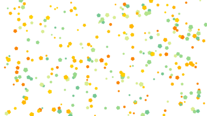 Abstract Scattered Hexagons Multicolored on White Background Pattern