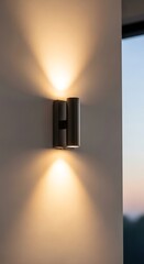 Modern Wall Sconce Lighting Fixture Illuminating a Wall with Warm Light.
