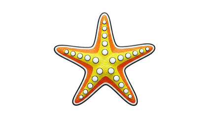 Obraz premium Stylized Starfish with Yellow and Orange Texture