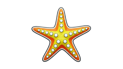 Stylized Starfish with Yellow and Orange Texture