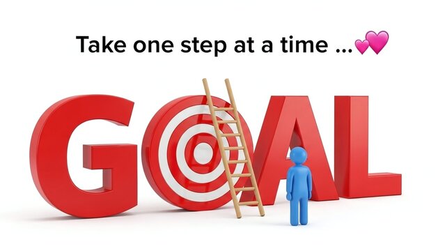 Achieving goal one step at a time with focus and determination