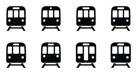 Subway black and white illustration template with isolated train front station railroad transportation © GoDesigner