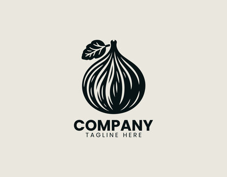 Stylized fig fruit illustration is presented on a plain neutral background professional. Food branding concept