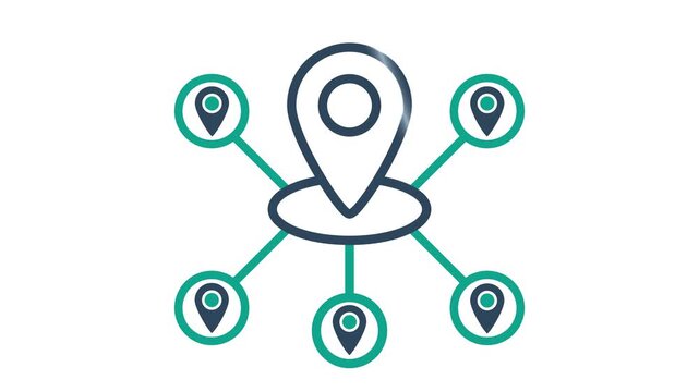 Mobility icon animation. Animation related to location. Suitable for user interface, provide visual feedback and more. Alpha channel, transparent background