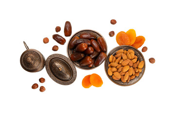 Ramadan treats and decor on display, isolated, PNG