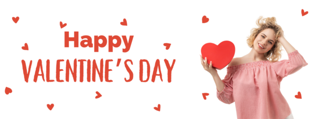 Valentine's Day brings happiness and joy with a heart, isolated, PNG