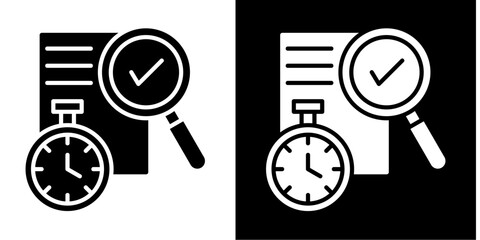 Efficiency Audit  Icon Set White Glyph Style Collection
