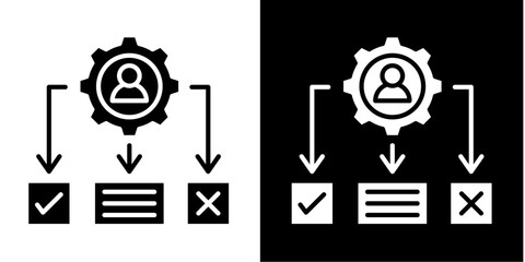 Decision Support  Icon Set White Glyph Style Collection
