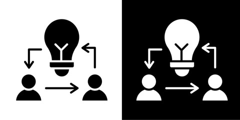 Knowledge Transfer  Icon Set White Glyph Style Collection
