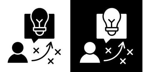 Innovation Strategy  Icon Set White Glyph Style Collection
