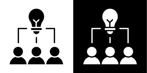 Brainstorming  Icon Set White Glyph Style Collection
