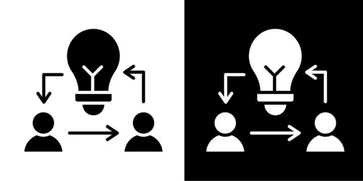 Knowledge Transfer  Icon Set White Glyph Style Collection
