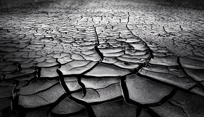 Abstract Monochrome Cracked Earth Distress Texture Overlay Background