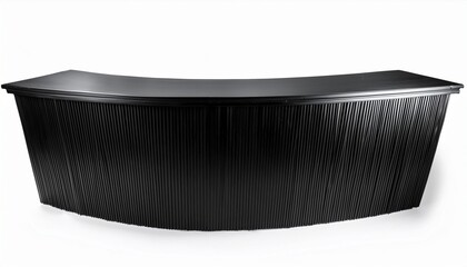 Modern Black Bar Counter With Fluted Paneling On A White Background