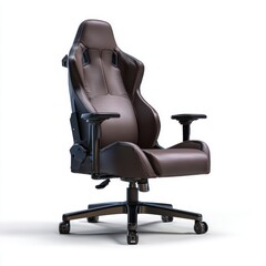 Luxury ergonomic gaming chair with futuristic LED-style edges isolated on a white background