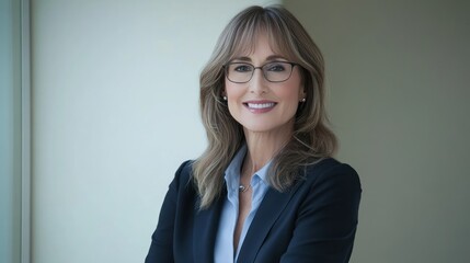 Confident mature businesswoman smiling in a professional office setting