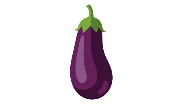 Illustration of a single ripe eggplant on a white background.