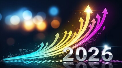 Growing trend towards 2026 with rising arrows
