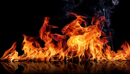 Fire Isolated Over Black Background