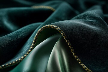 Rich textile background featuring a blend of traditional Ramadan fabrics including velvet, silk, and brocade in jewel tone colors