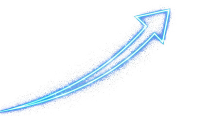 Glowing blue arrow pointing upwards with particle trail