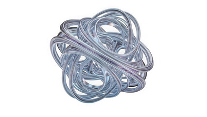 tangled metal wire ropes in a knot