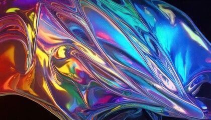 Iridescent Abstract Background with Dynamic Color Shifts and Fluid Texture.