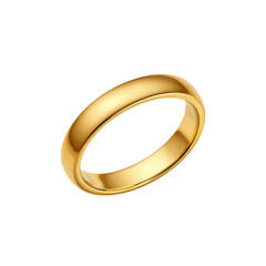 Elegant gold wedding band isolated