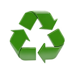 Obraz premium Green recycling symbol illustration showcasing sustainability and eco-friendly practices in a modern environment from a straightforward viewpoint