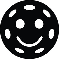 Fototapeta premium Smiley face pickleball ball silhouette on transparent background vector illustration