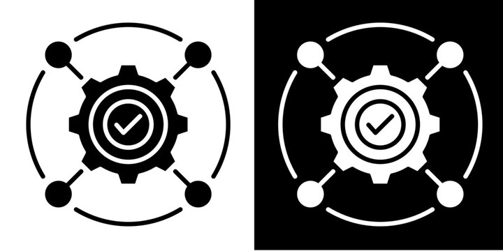 System Integration Icon Set White Glyph Style Collection
