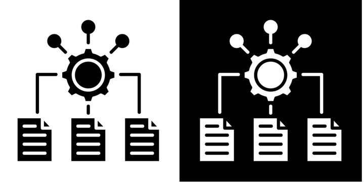 Rules Engine Icon Set White Glyph Style Collection
