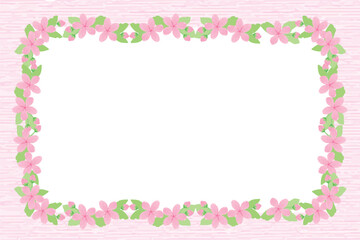 Rectangular Sakura Border Frame Pink Texture Background