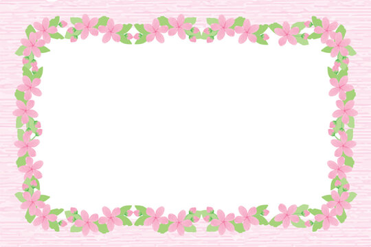 Rectangular Sakura Border Frame Pink Texture Background