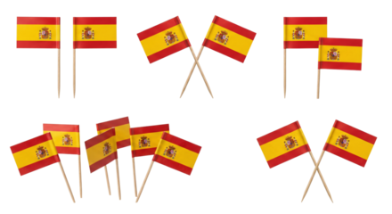 Spanish Flags Collection: Small Toothpick Flags for Celebrations and Events